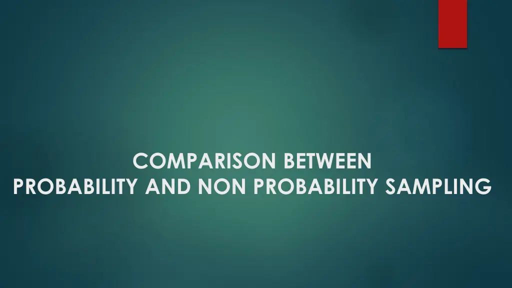 comparison between probability