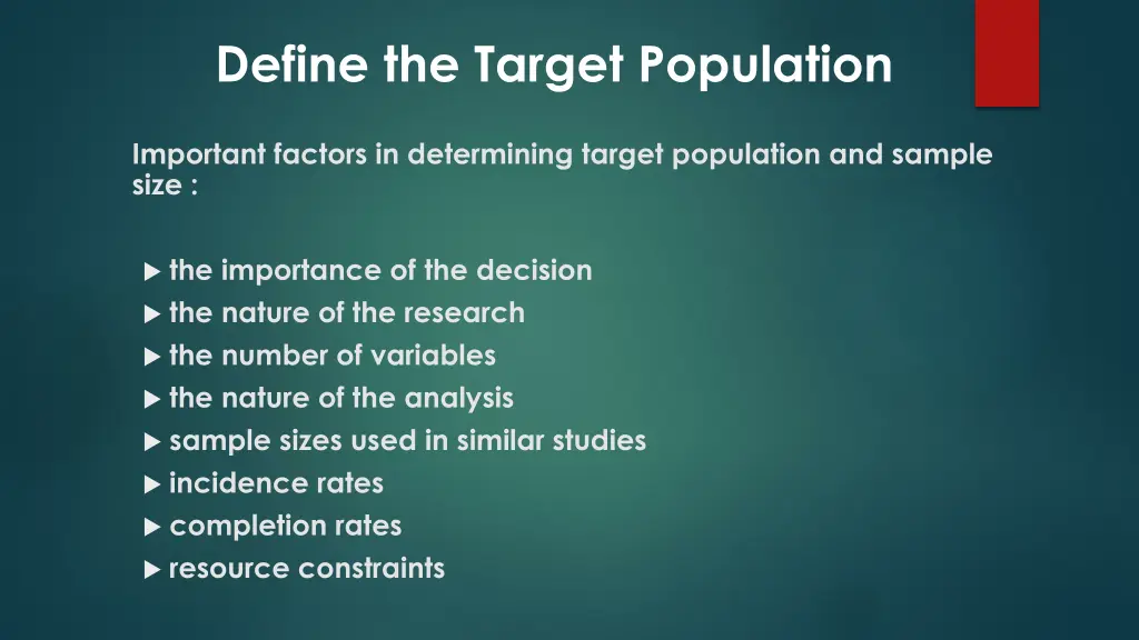 define the target population 1
