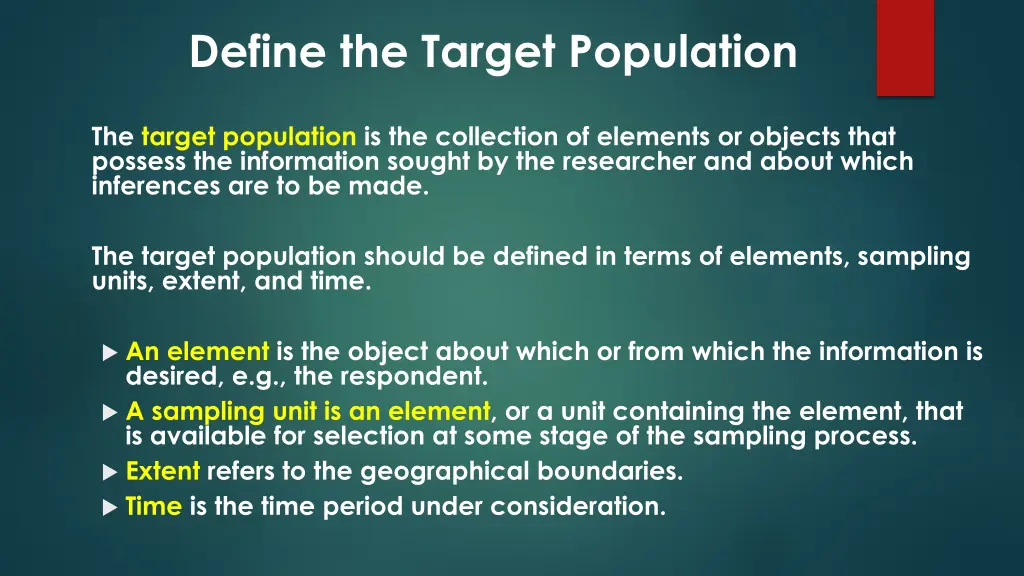 define the target population