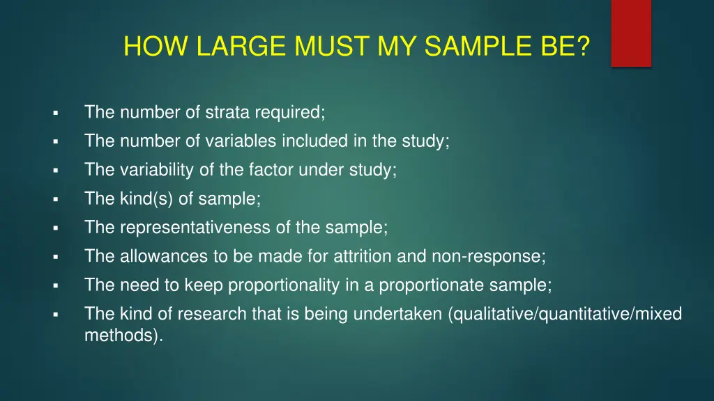 how large must my sample be 1