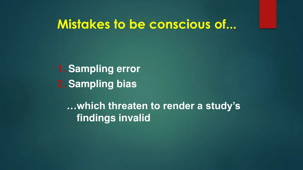 mistakes to be conscious of