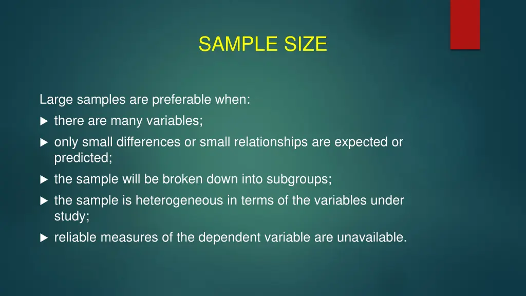 sample size