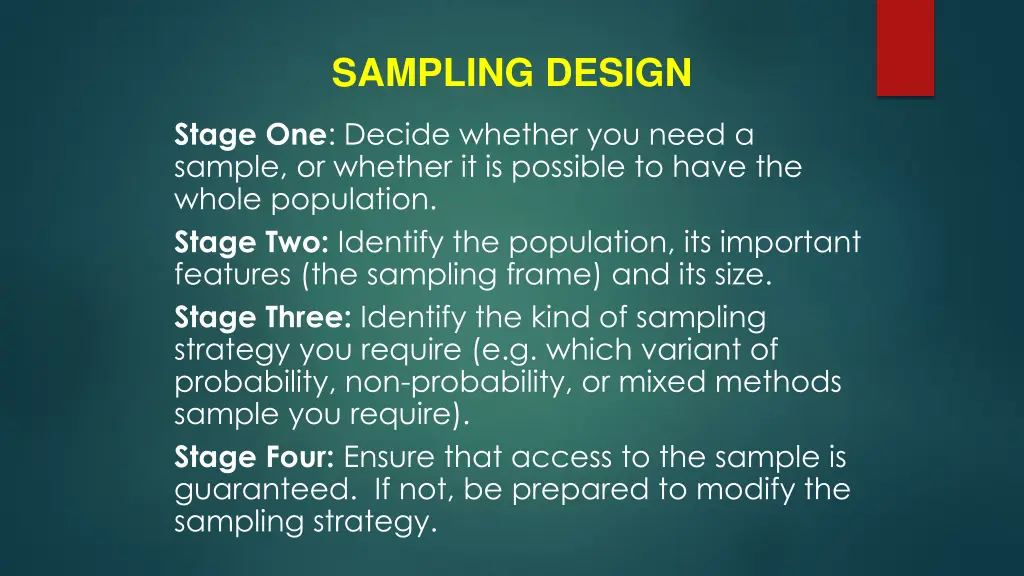sampling design