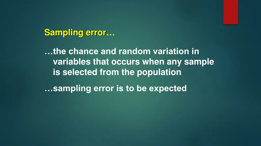 sampling error