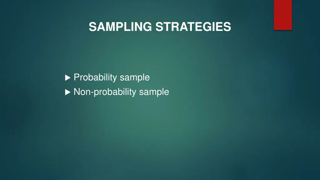 sampling strategies