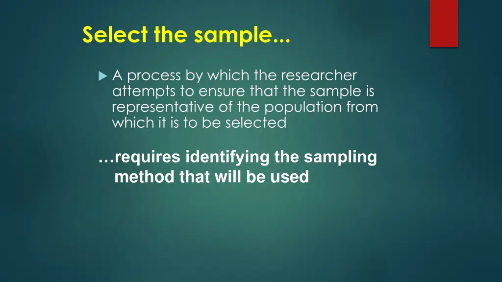 select the sample