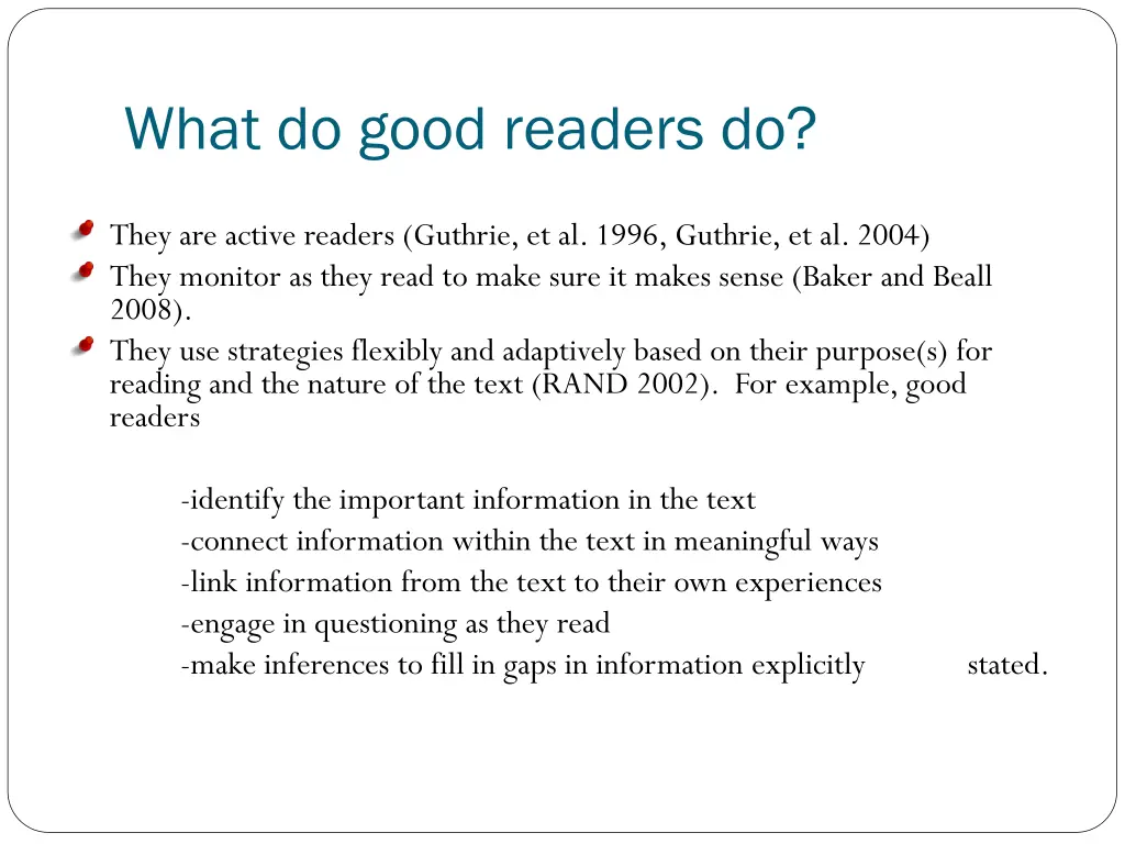 what do good readers do