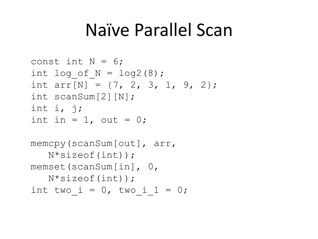 na ve parallel scan