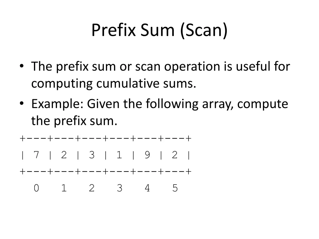 prefix sum scan