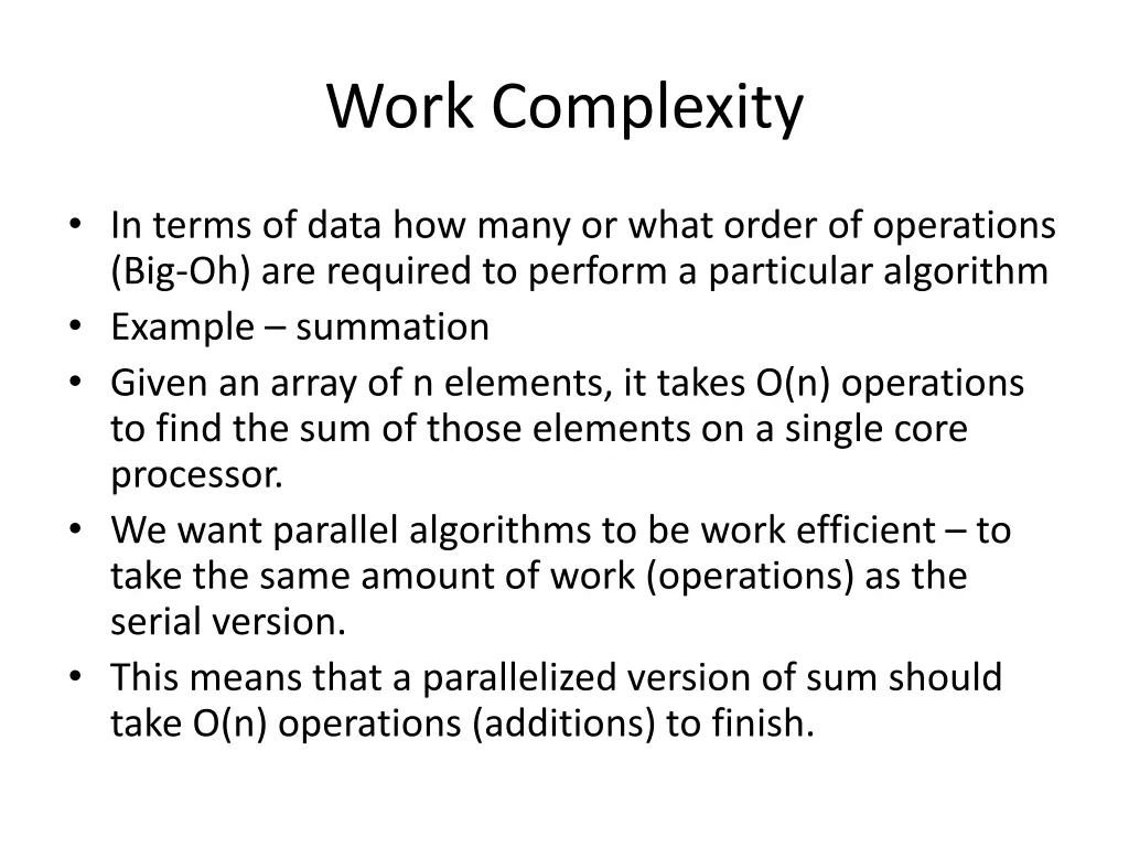 work complexity