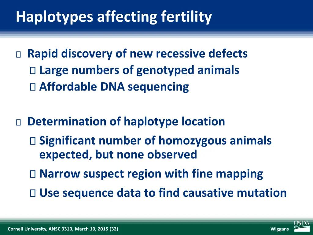 haplotypes affecting fertility