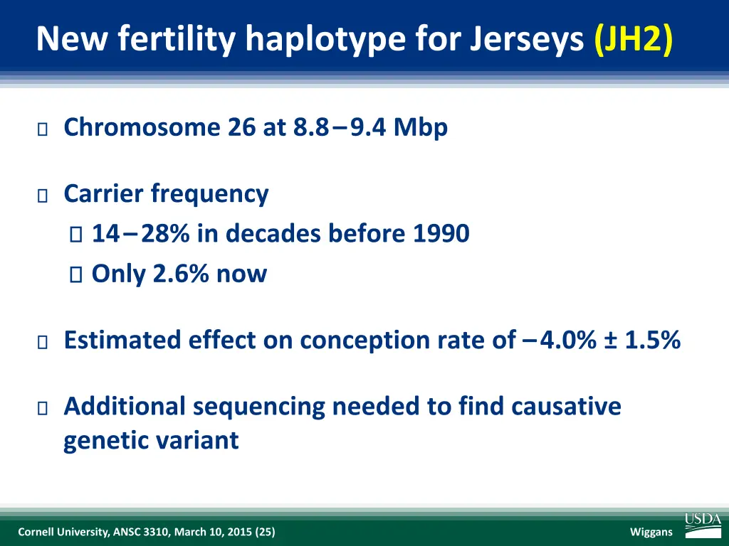 new fertility haplotype for jerseys jh2