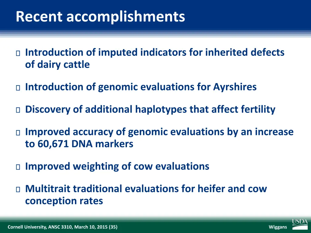 recent accomplishments