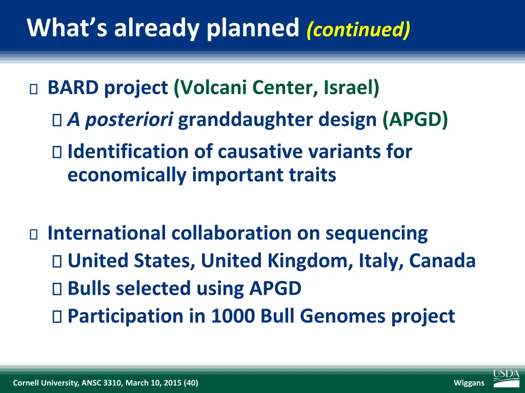 what s already planned continued