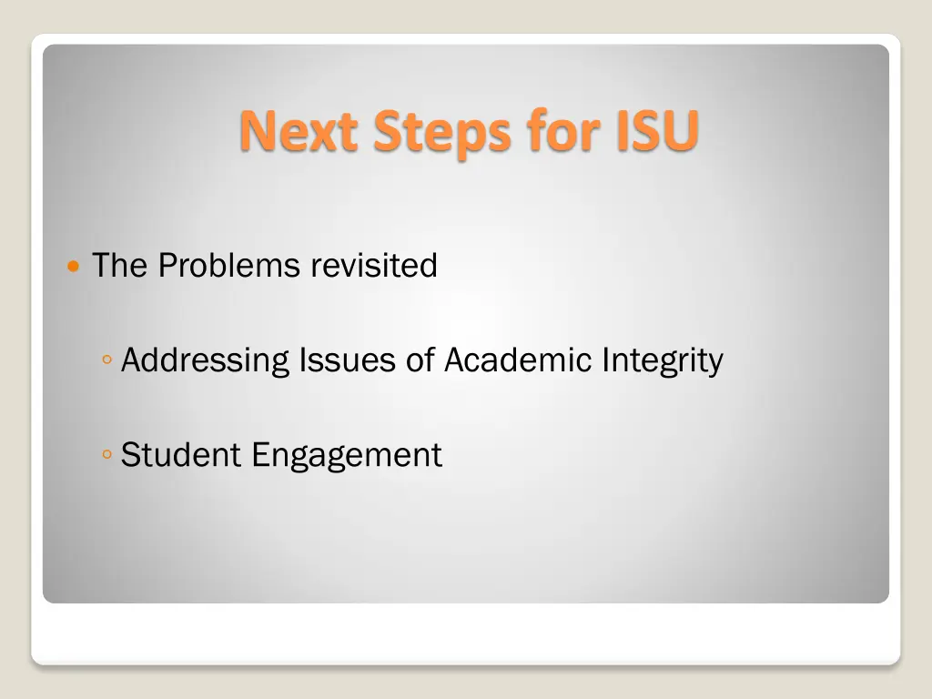 next steps for isu