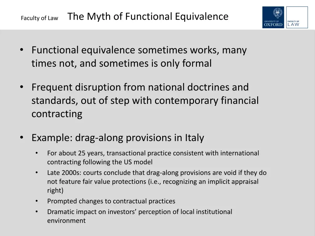 faculty of law the myth of functional equivalence