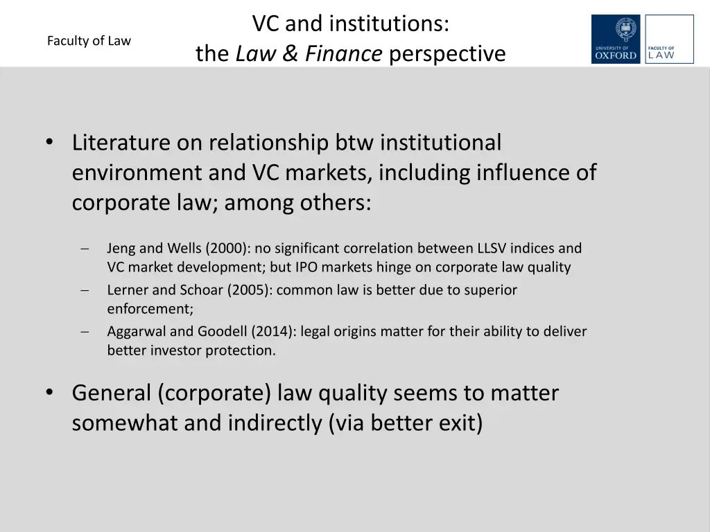 vc and institutions the law finance perspective