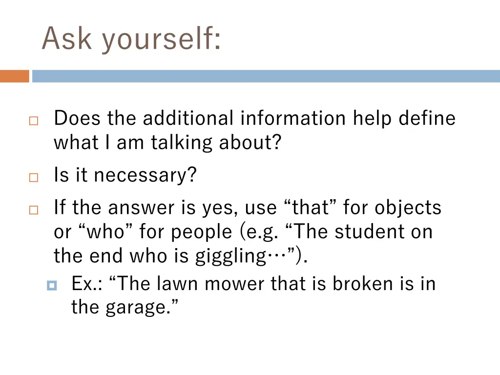 ask yourself
