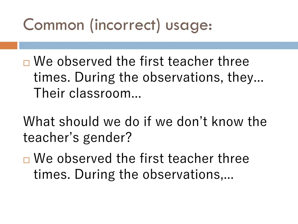 common incorrect usage