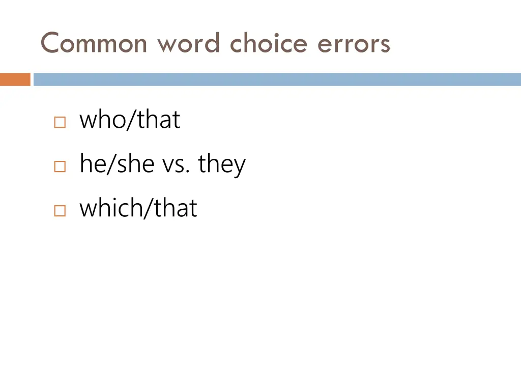 common word choice errors
