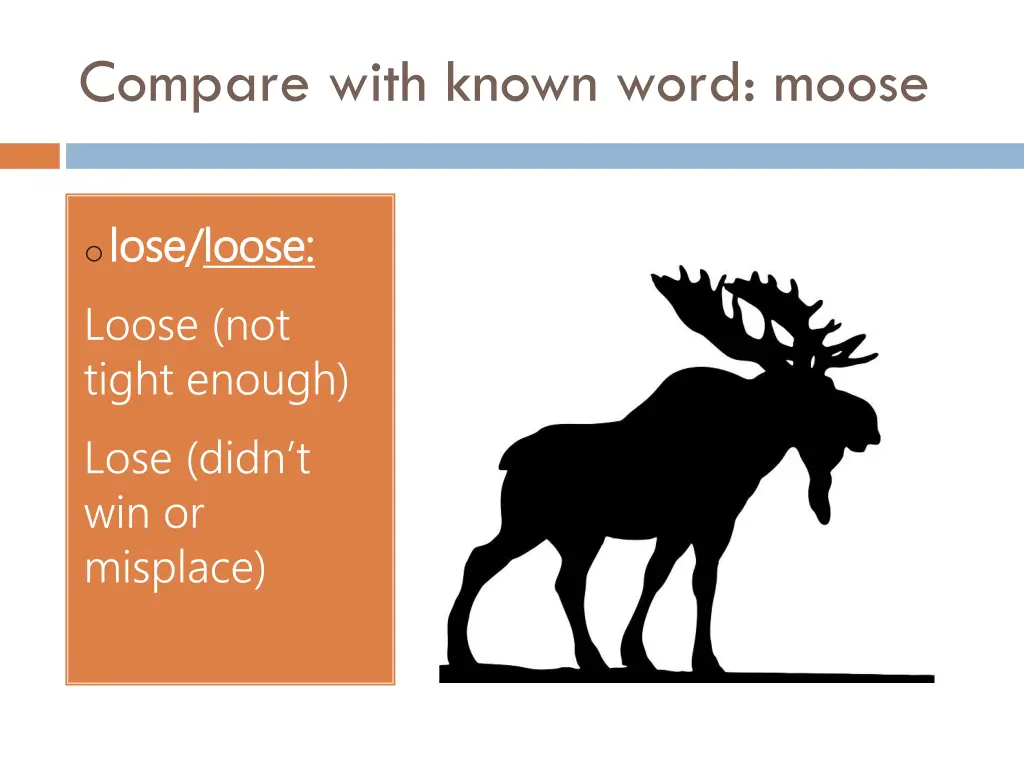 compare with known word moose