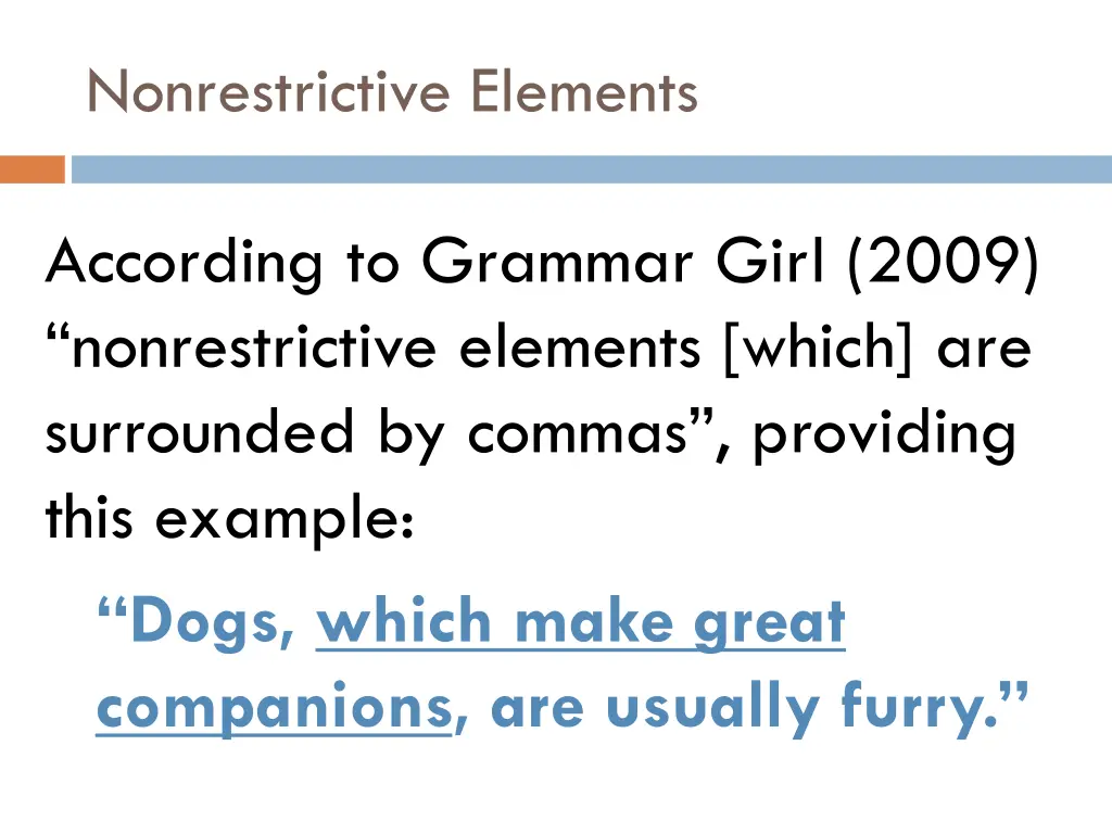nonrestrictive elements