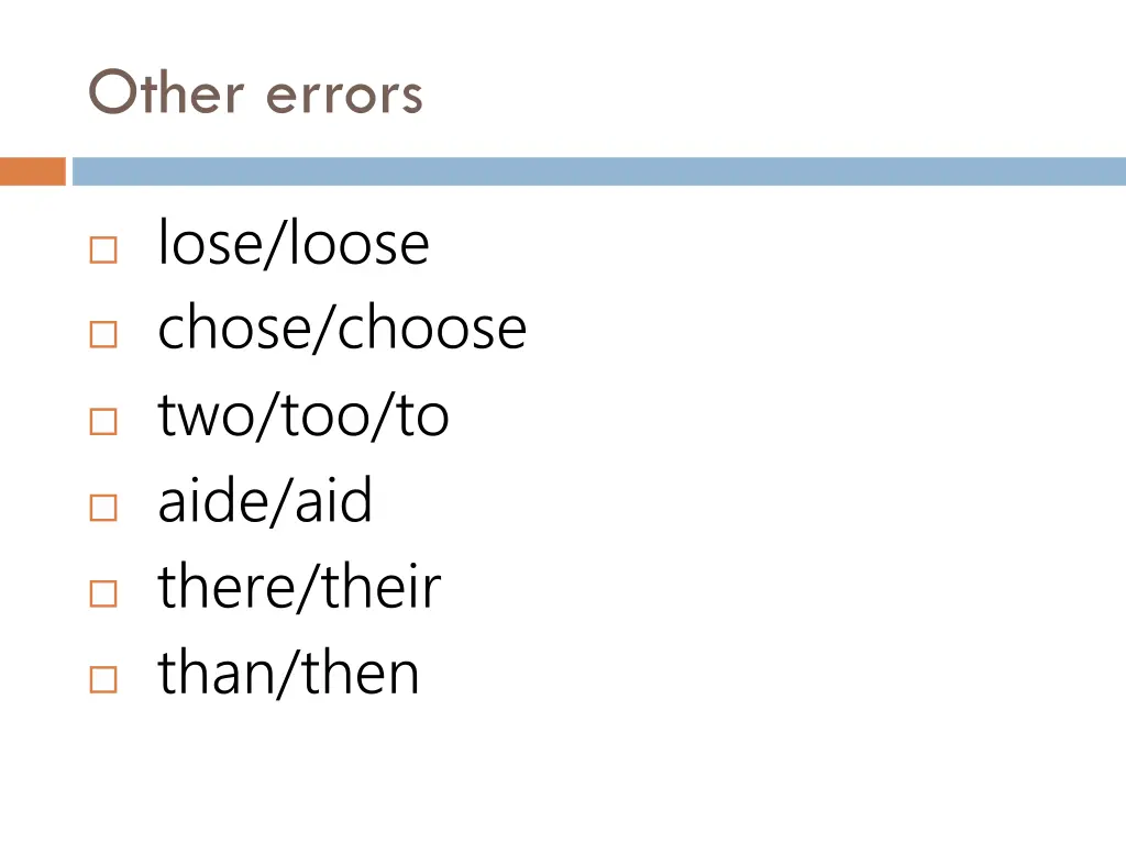 other errors
