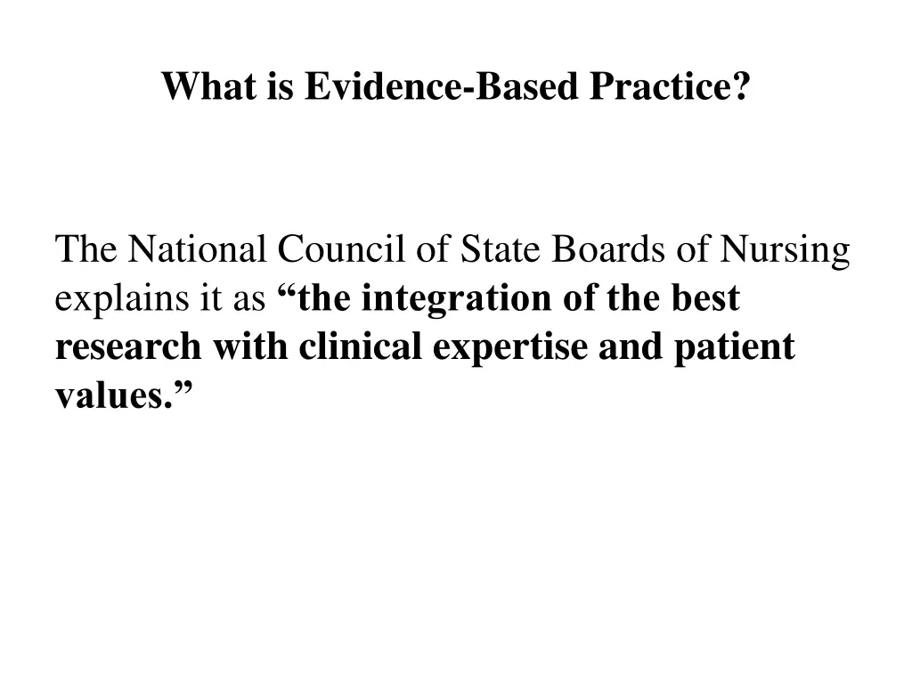 what is evidence based practice