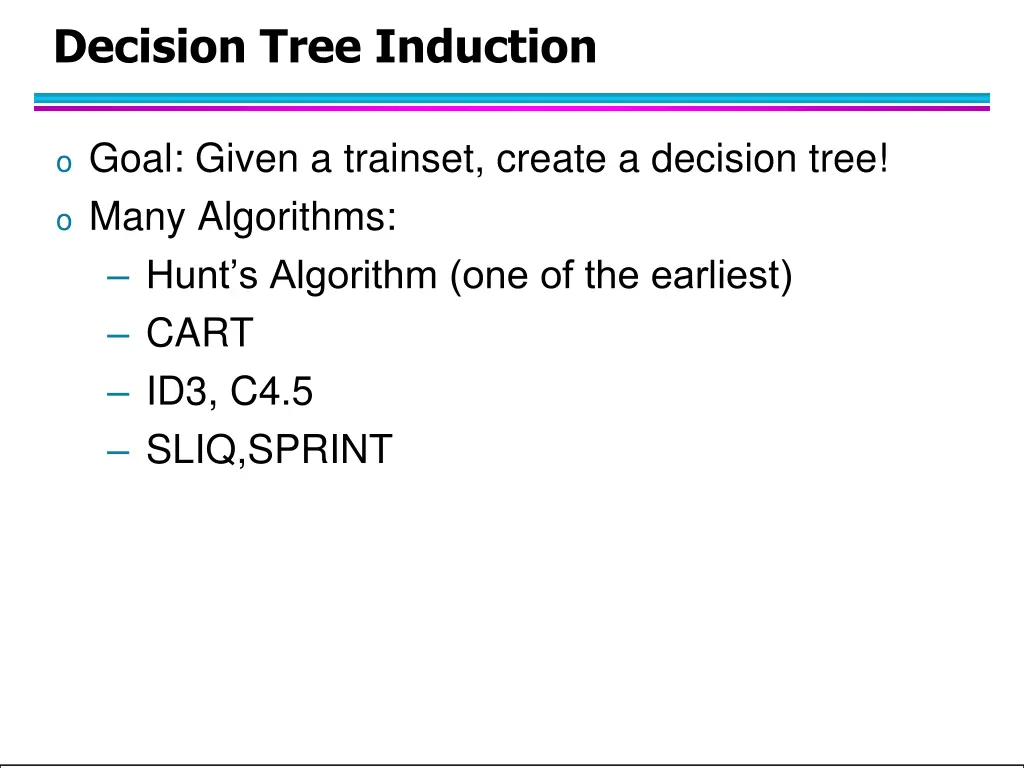 decision tree induction