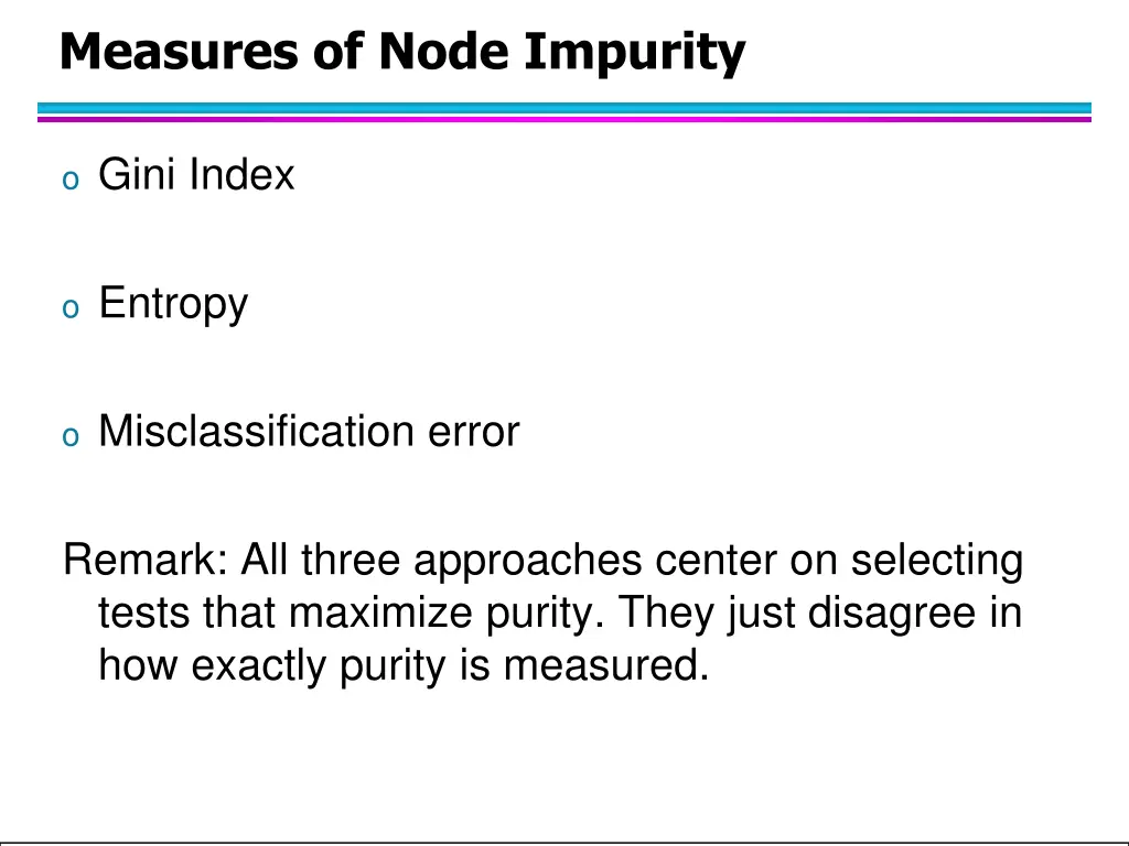 measures of node impurity