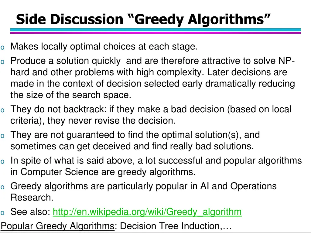 side discussion greedy algorithms