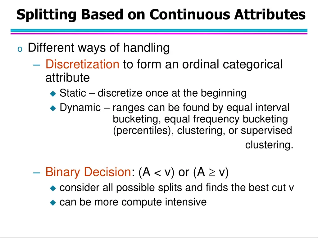splitting based on continuous attributes