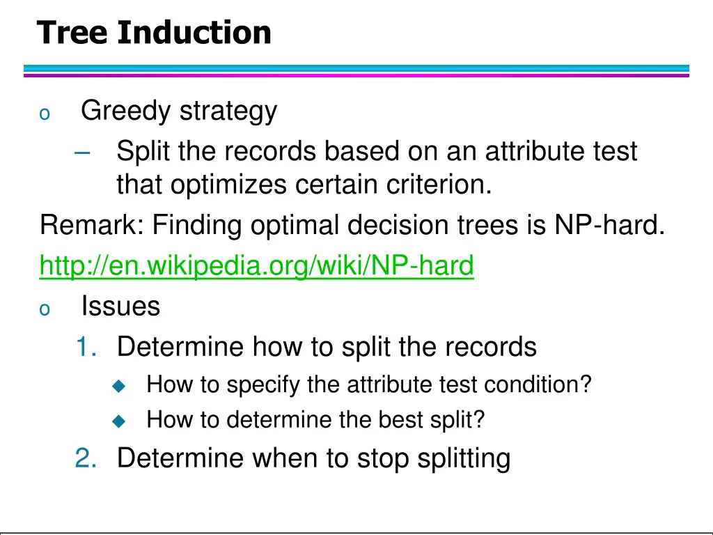tree induction