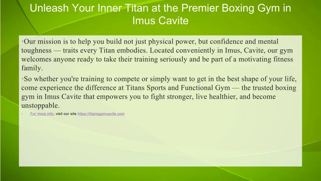 unleash your inner titan at the premier boxing 1