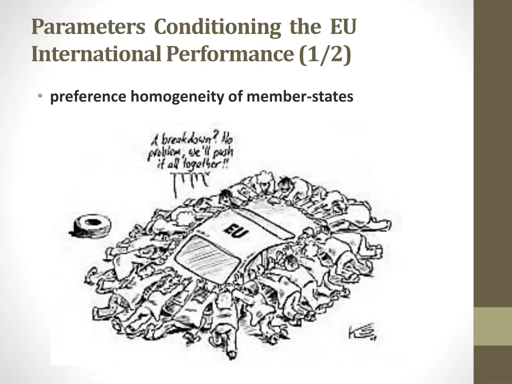 parameters conditioning the eu international