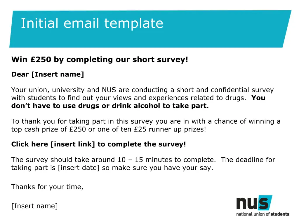 initial email template