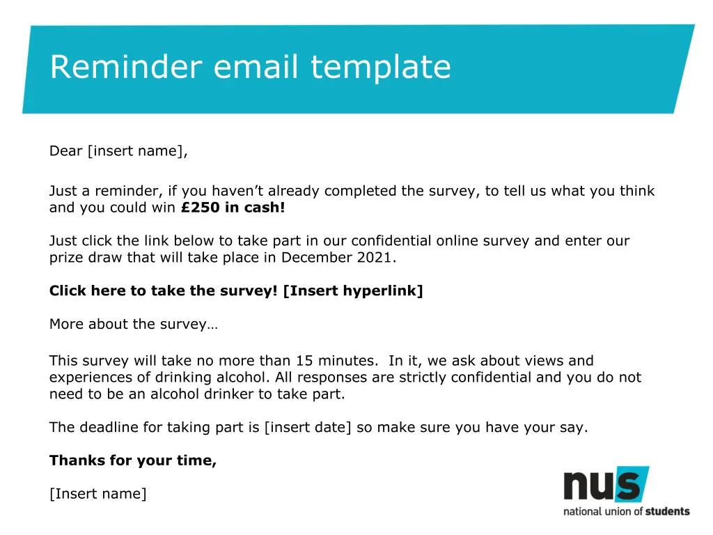 reminder email template