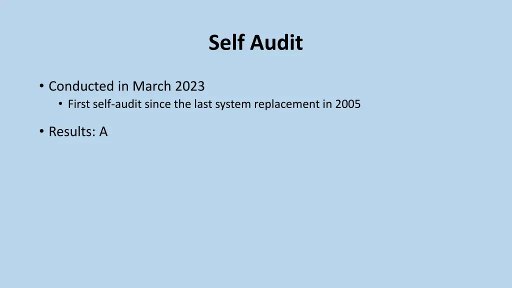 self audit
