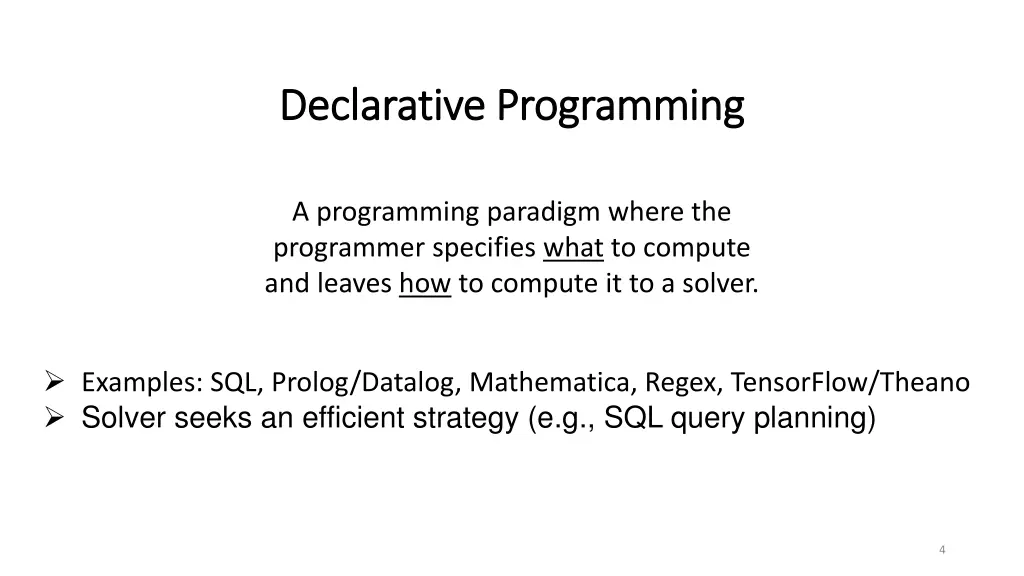 declarative programming declarative programming