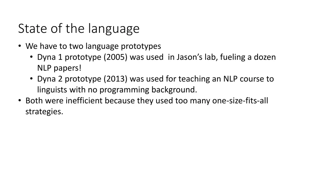 state of the language