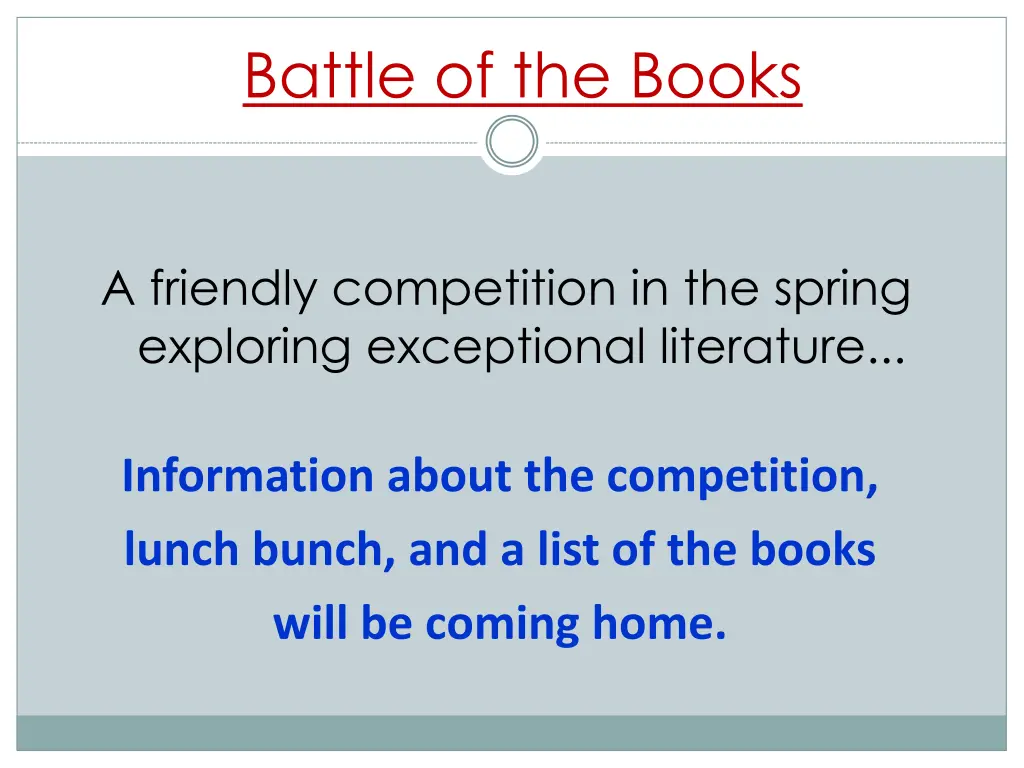 battle of the books