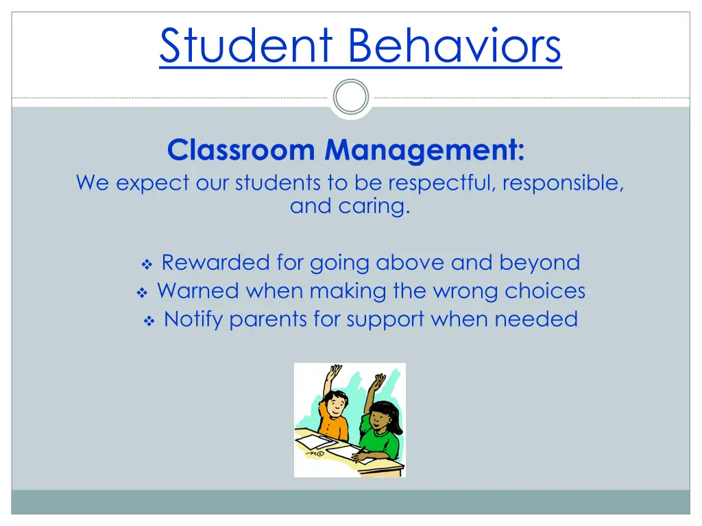student behaviors