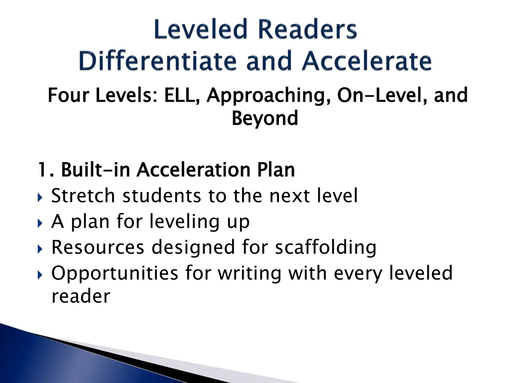 four levels ell approaching on