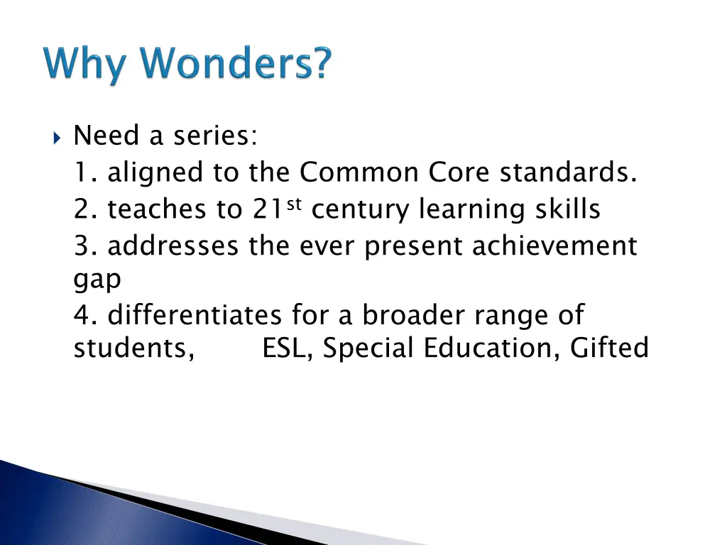 need a series 1 aligned to the common core