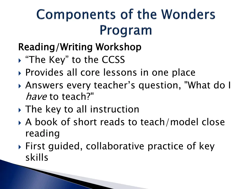 reading writing workshop the key to the ccss
