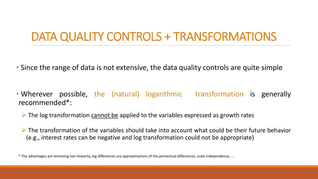 data quality controls transformations data