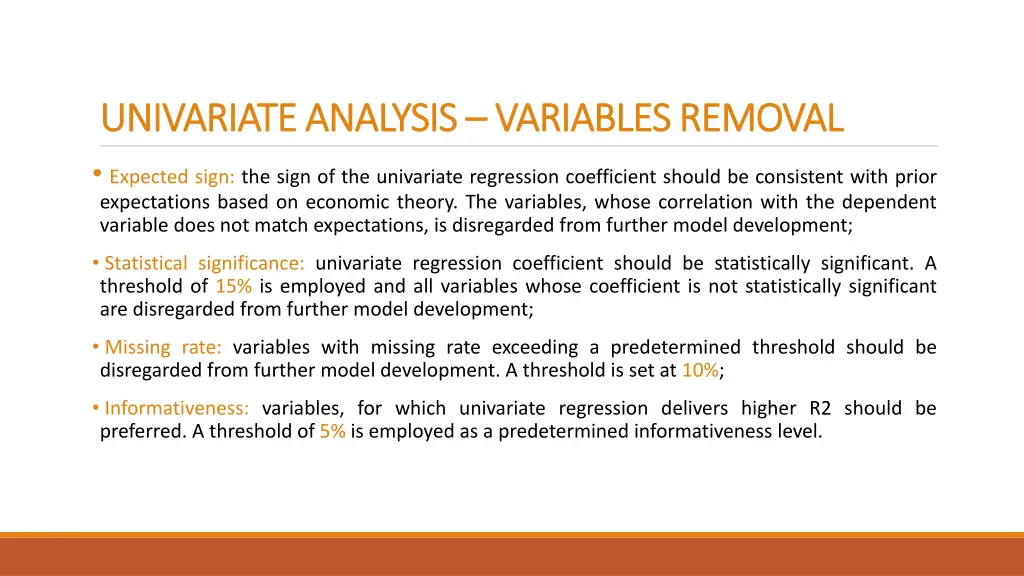univariate analysis univariate analysis variables