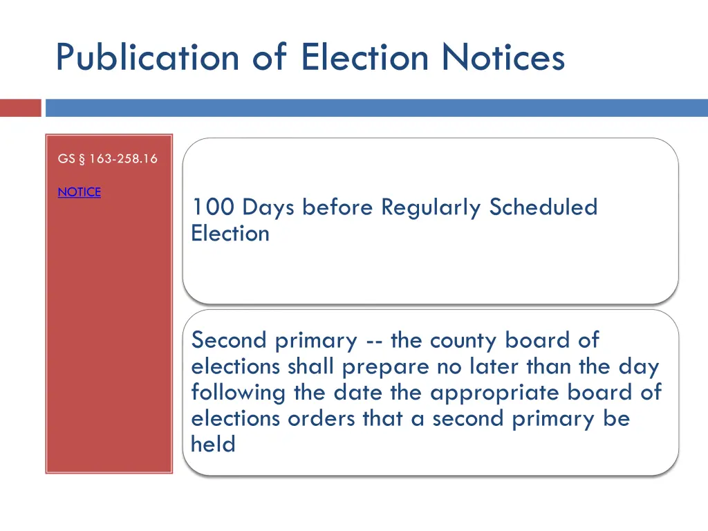 publication of election notices