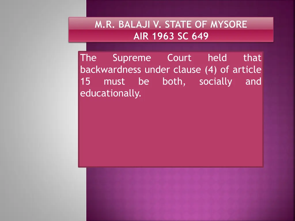 m r balaji v state of mysore air 1963 sc 649