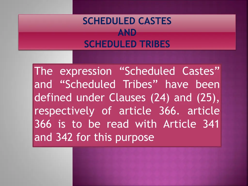 scheduled castes and scheduled tribes